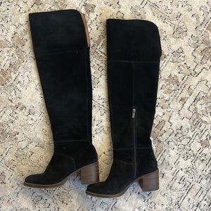 Lucky Brand Black Suede Knee High Boots